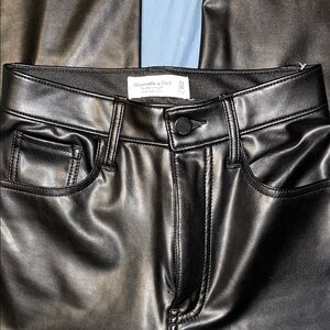 Abercrombie & Fitch Shiny Black Leather Pants